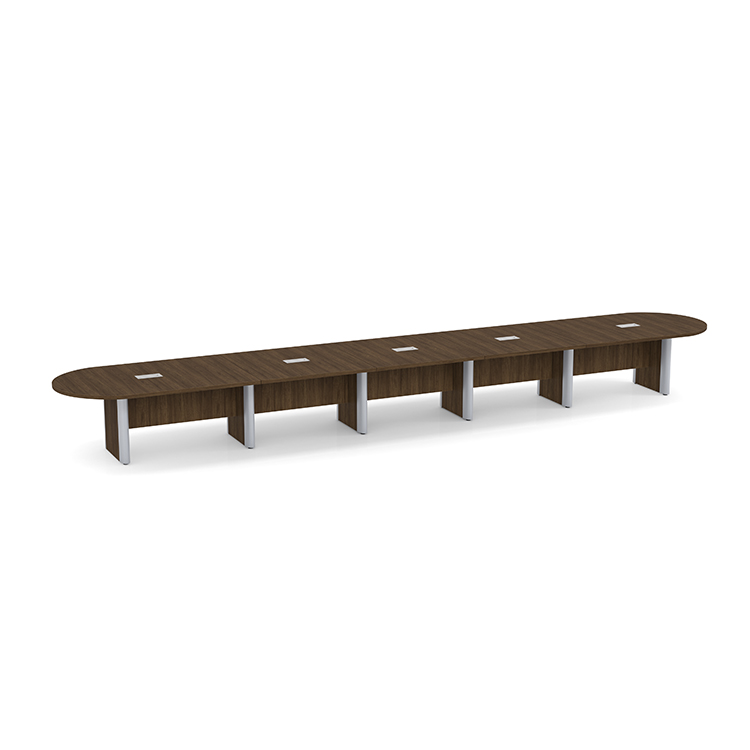 24ft Racetrack Shape Plinth Leg with Metal Accent Conference Table by WFB Designs