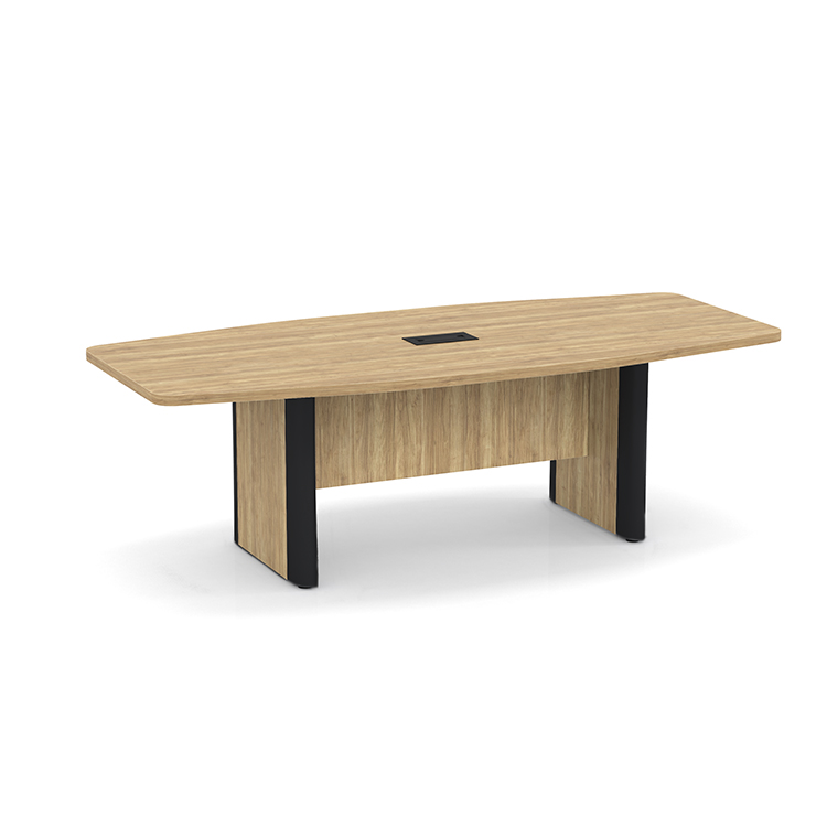 8ft Boat Shape Plinth Leg with Metal Accent Conference Table by WFB Designs
