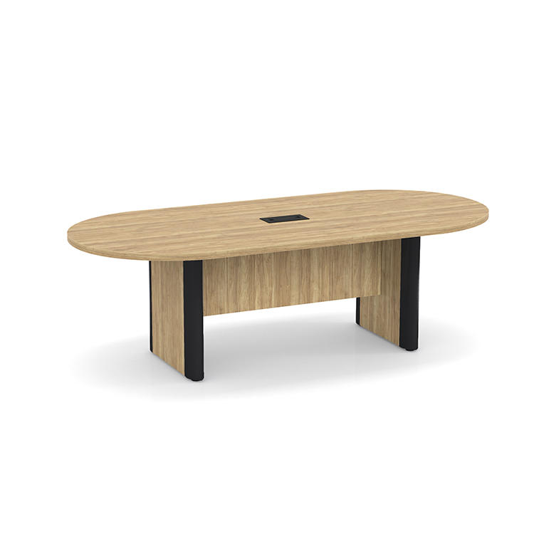 8ft Racetrack Shape Plinth Leg with Metal Accent Conference Table by WFB Designs