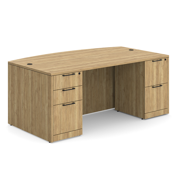 66in Bow Front Double Pedestal Desk by WFB Designs