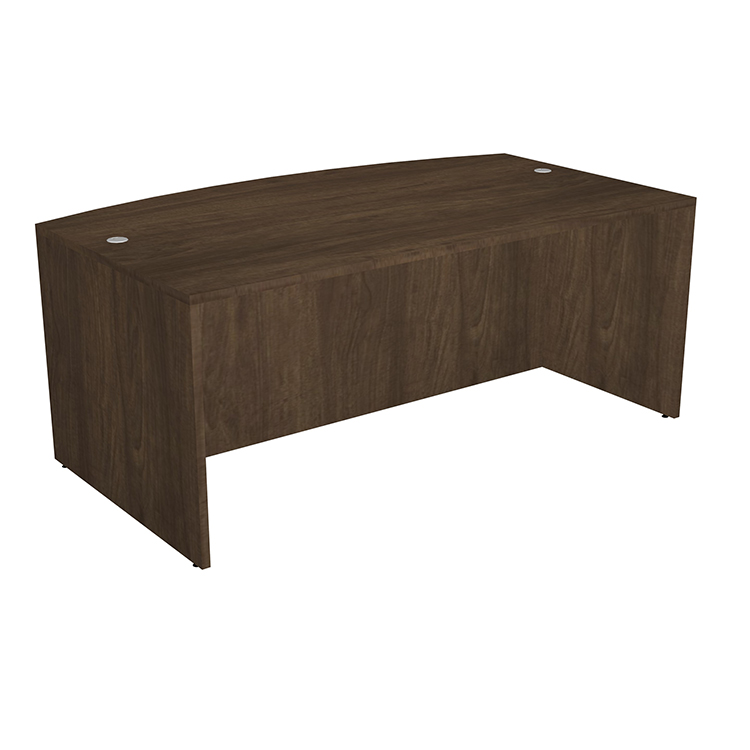 72in W x 36/41in D Bow Front Desk Shell by WFB Designs