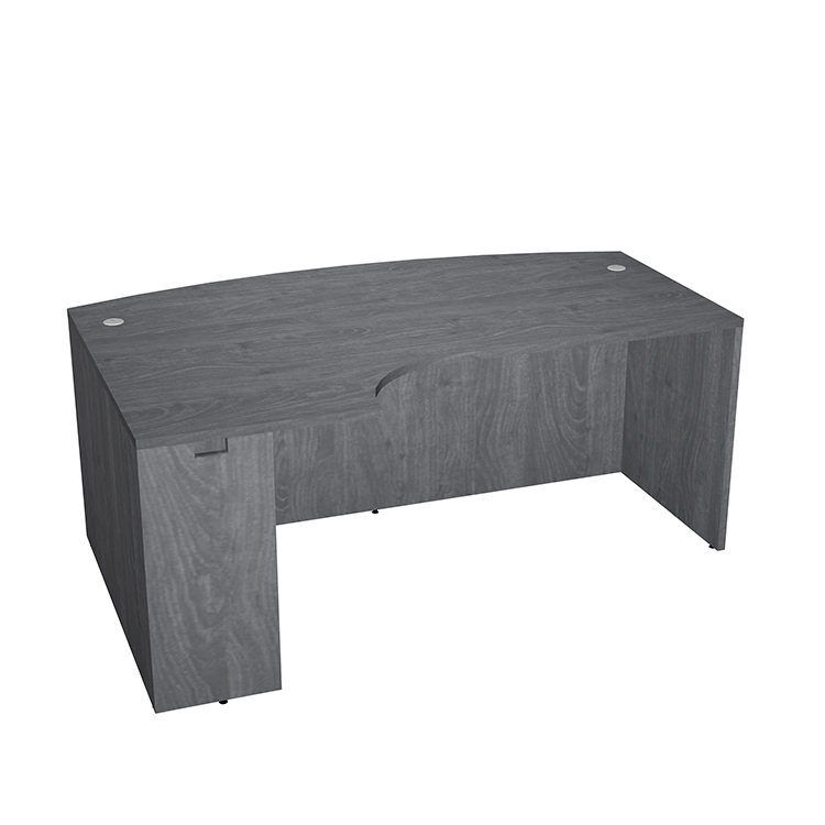 72in W x 30/42/48in D Bow Front Desk Shell with Extended Corner by WFB Designs