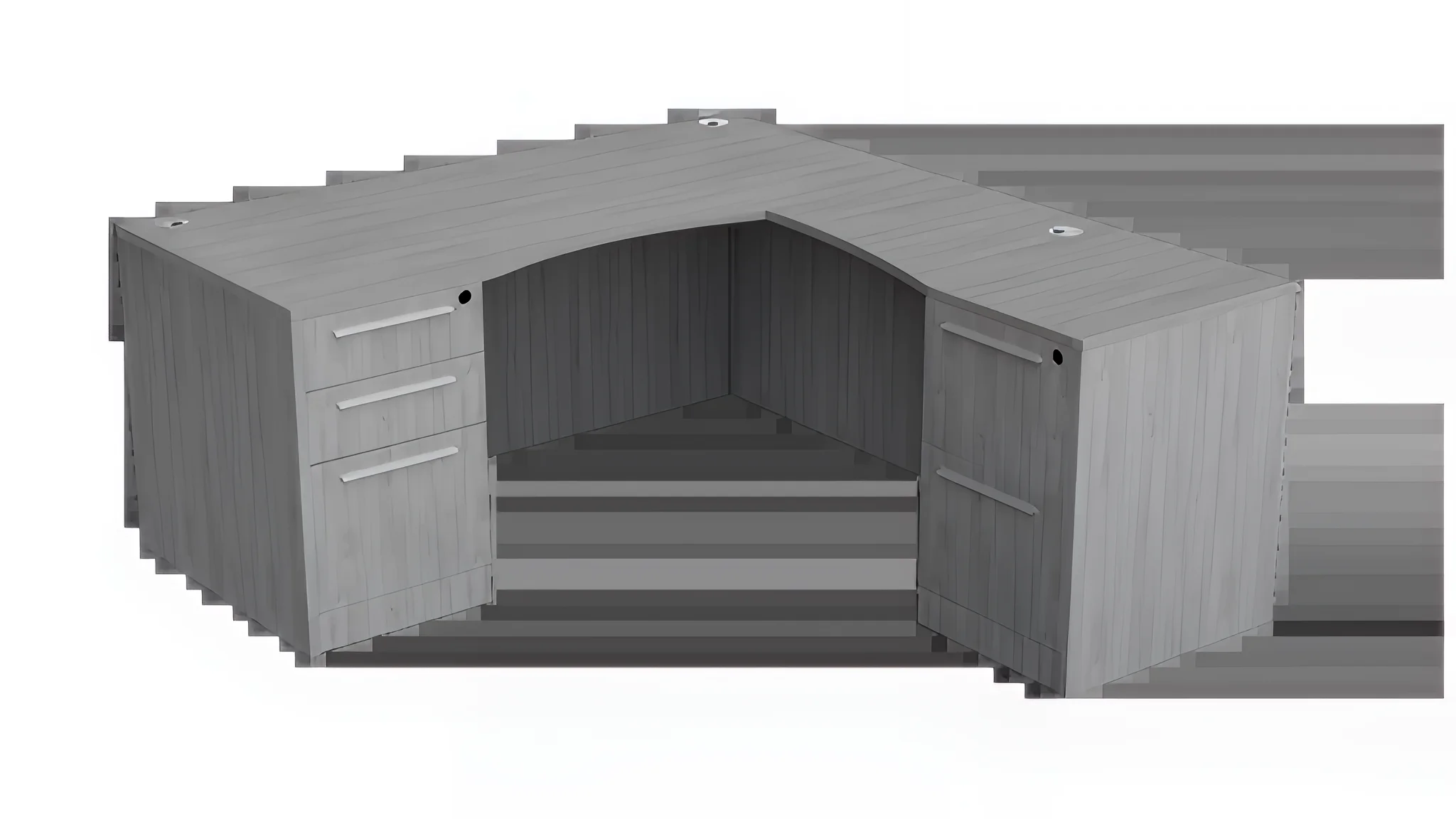 L-Desk 66in W x 72in D with 2 and 3 Drawer Pedestals by WFB Designs