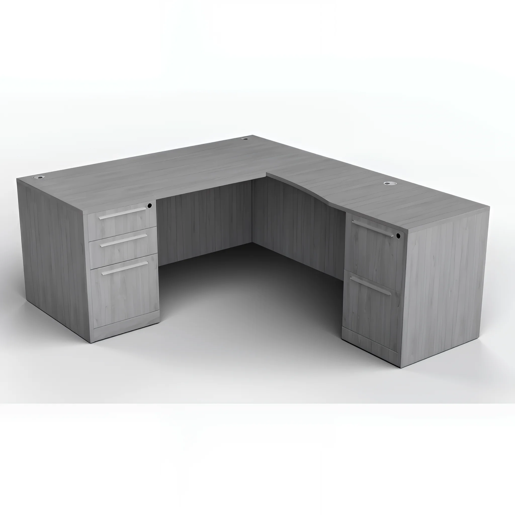 L-Desk 60in W x 72in D with 2 and 3 Drawer Pedestals by WFB Designs