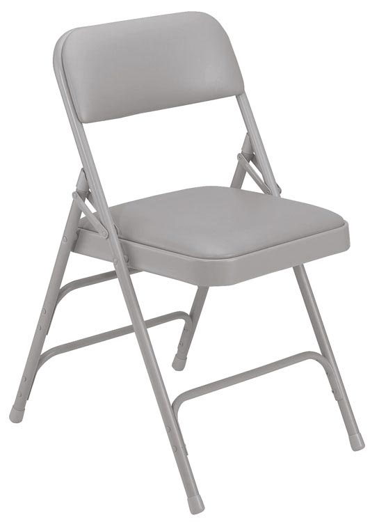 Vinyl Upholstered Premium Folding Chair with Triple Brace Double Hinge by National Public Seating