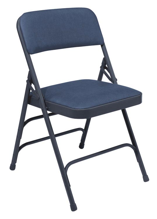Vinyl Upholstered Premium Folding Chair with Triple Brace Double Hinge by National Public Seating