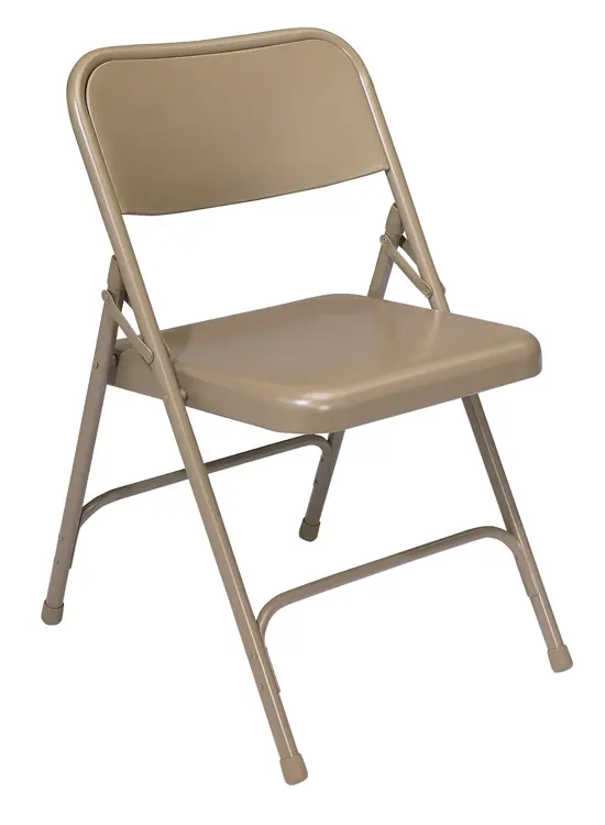National Public Seating NPS 200 Series All-Steel Armless Premium Folding Chair, Beige, 4 Pack (201/4) | Quill