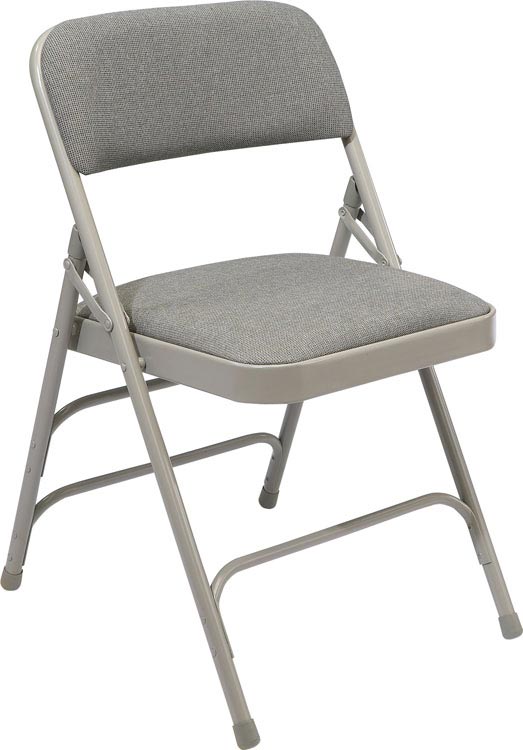 Fabric Upholstered Premium Folding Chair with Triple Brace Double Hinge by National Public Seating