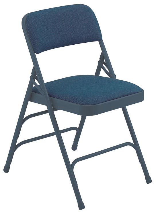 Fabric Upholstered Premium Folding Chair with Triple Brace Double Hinge by National Public Seating