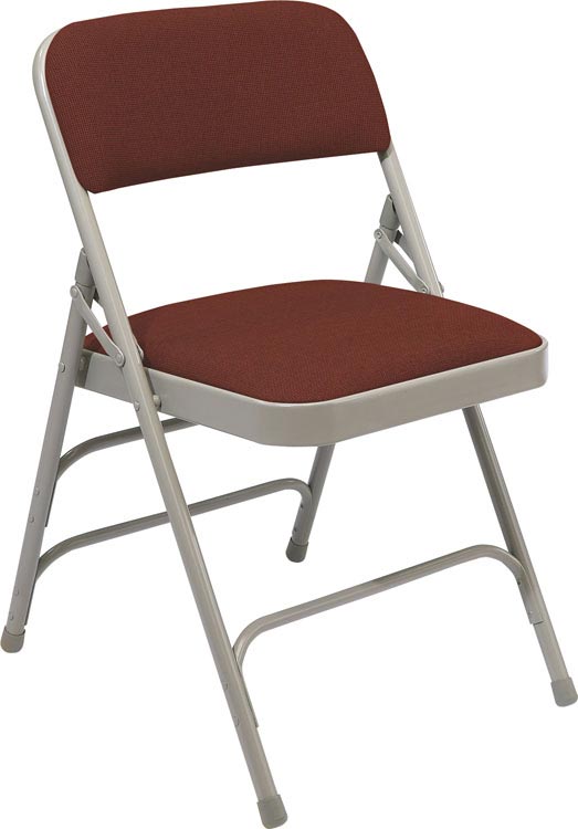 Fabric Upholstered Premium Folding Chair with Triple Brace Double Hinge by National Public Seating