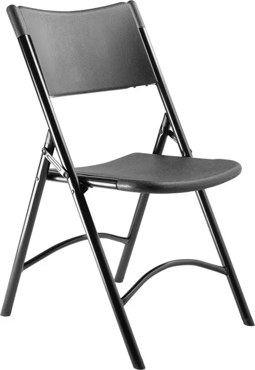 610 32 x 18.75 x 21.5 in. 600 Series Heavy Duty Plastic Folding Chair, Black - Pack of 4