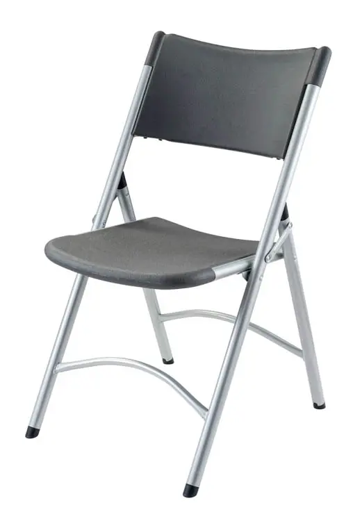 National Public Seating 600 Heavy Duty Plastic Folding Chair, Charcoal Slate, 4/Pack (6204) | Quill