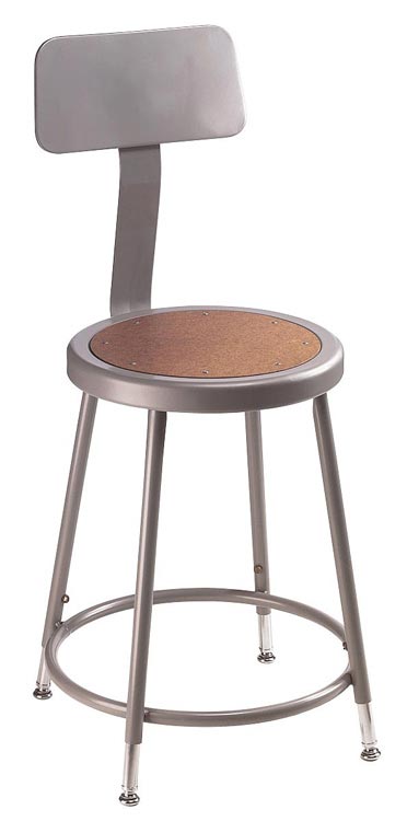 18in H Stool with Backrest by National Public Seating