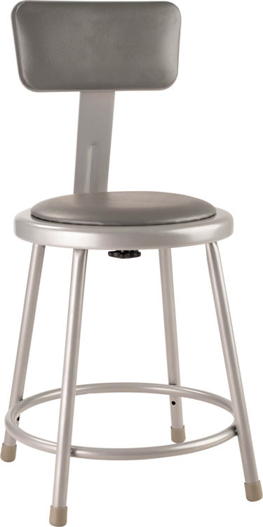 18in H Padded Stool with Backrest by National Public Seating