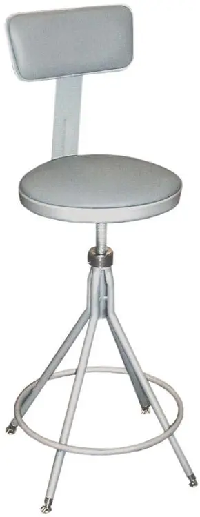 National Public Seating NPS 6500 Series Armless Vinyl Padded Lab Stool with Backrest, Gray (6524HB), Grey | Quill