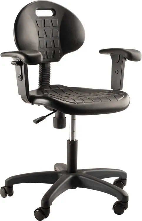 Height Adjustable Task Chair with Poly Seat and 300 lb Capacity by National Public Seating