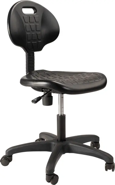 Height Adjustable Task Chair with Poly Seat and 300 lb Capacity by National Public Seating