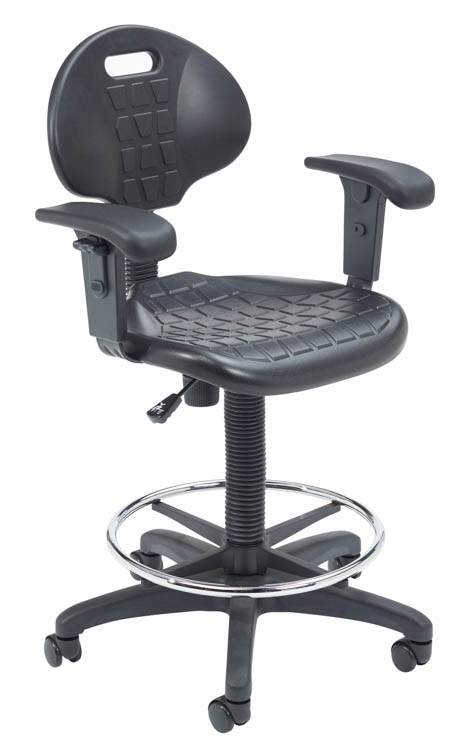 Task Stool with Arms by National Public Seating