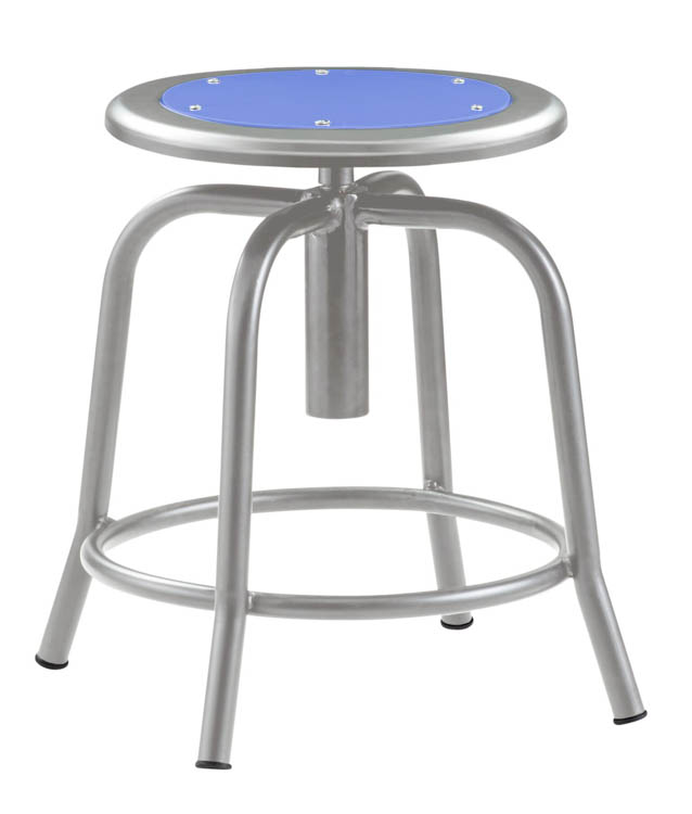 Adjustable Height Stool With Metal Seat by National Public Seating