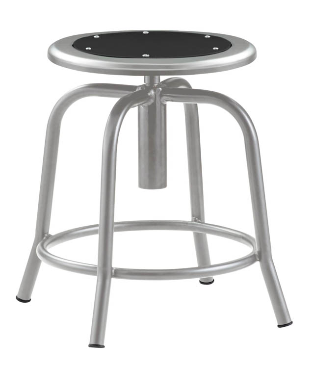 Adjustable Height Stool With Metal Seat by National Public Seating