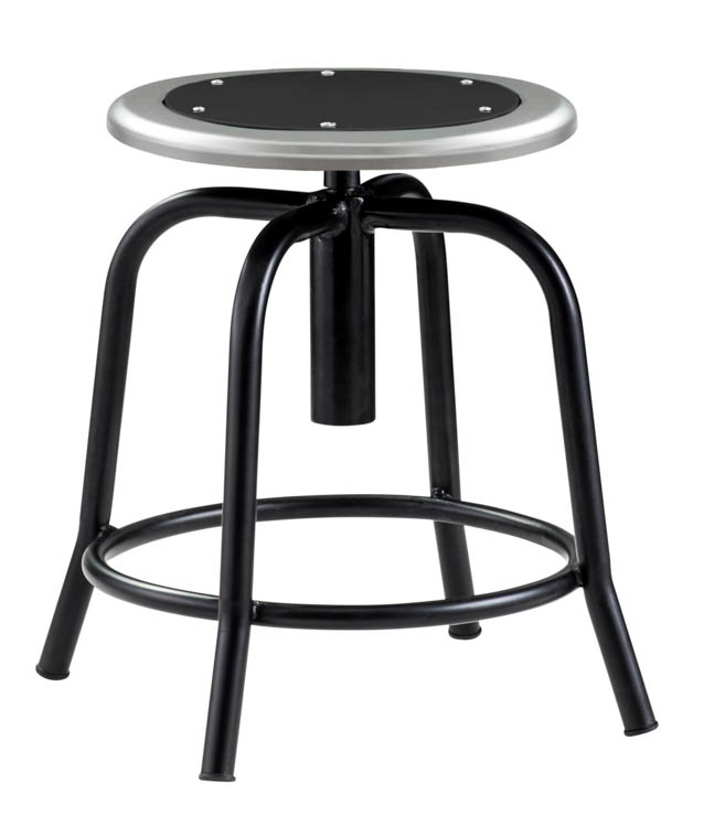 Adjustable Height Stool With Metal Seat by National Public Seating