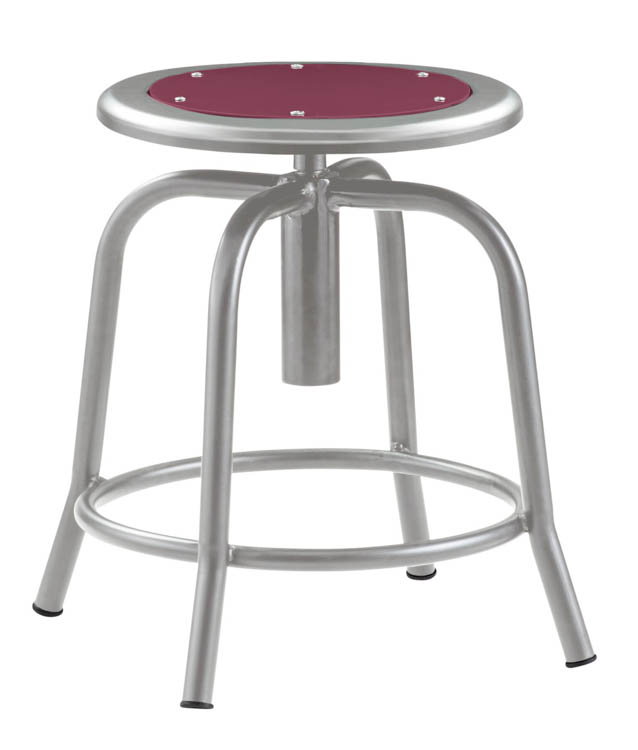 Adjustable Height Stool With Metal Seat by National Public Seating