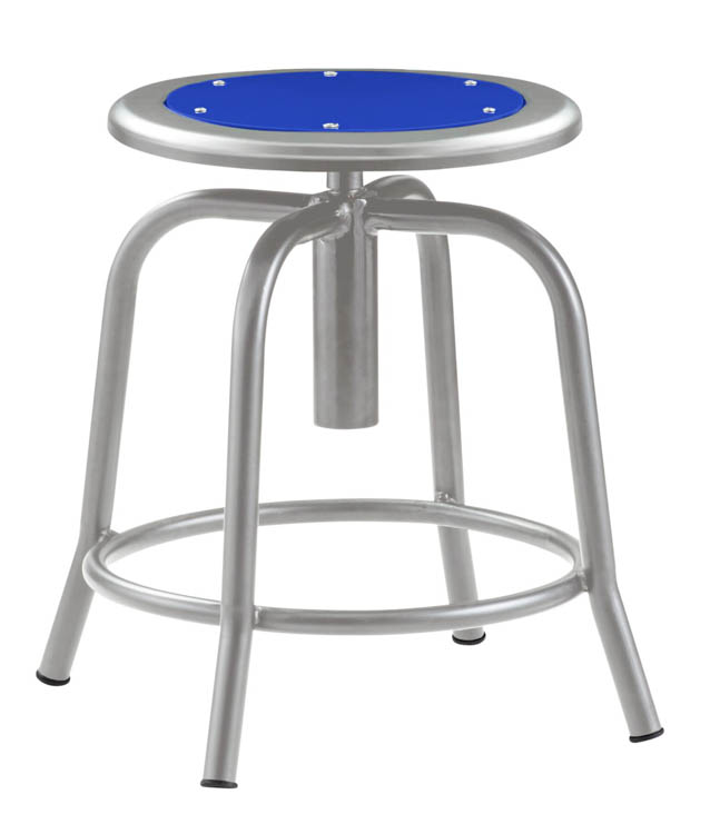 Adjustable Height Stool With Metal Seat by National Public Seating