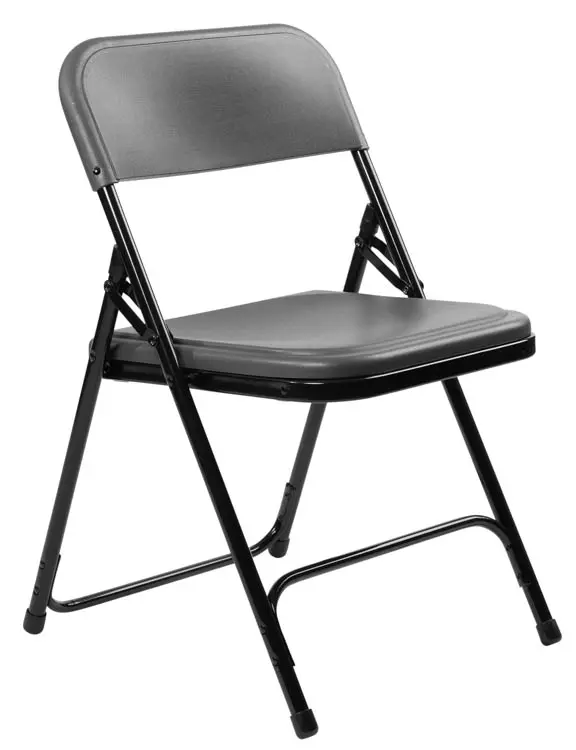 820 800 Series Premium Lightweight Plastic Folding Chair, Charcoal Slate - Pack of 4