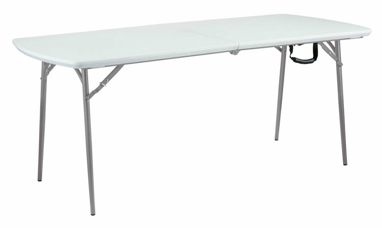 Blow Molded Plastic Fold In Half Table 30in x 6ft by National Public Seating
