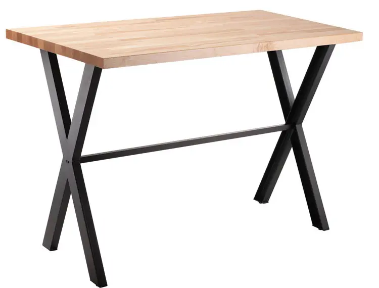 Standing Height Writing Desk 6ft W x 30in D with Butcher Block Top by National Public Seating