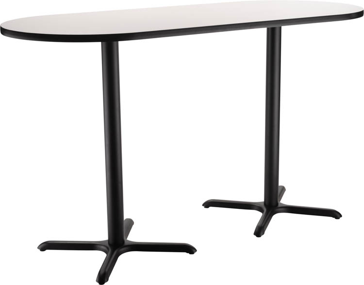 30in W x 6ft D x 42in H Racetrack - X Base CafÃƒÂ© Table by National Public Seating