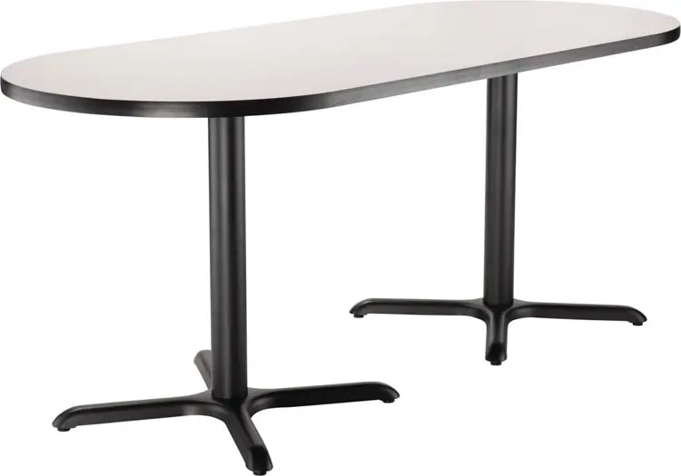 Cafeteria Table Racetrack 72in W x 30in D with X-Base by National Public Seating