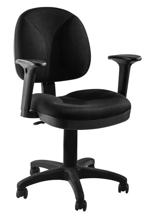 Black 22 1/2 in W 22 1/2 in L 18"-22" H, Arm Rests, Fabric Seat, Comfort Series