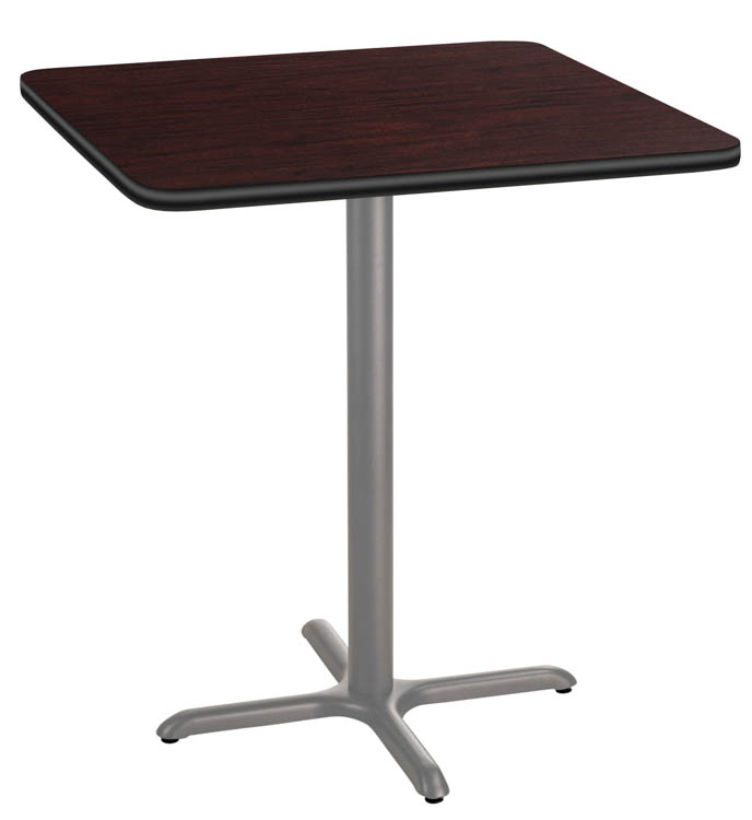 36in Square CafÃƒÂ© Table, X Base, 42in Height by National Public Seating