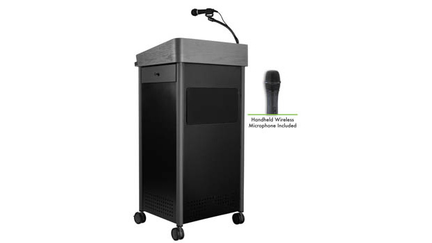 Lectern with Sound and Wireless Handheld Mic by National Public Seating