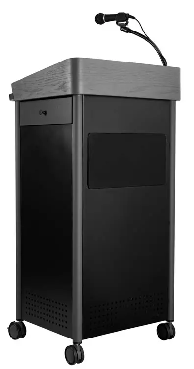 Lectern 24in W x 19in D x 46in H with Built-In Sound System by National Public Seating