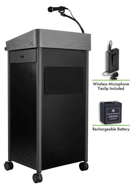 Lectern 24in W x 19in D x 46in H with Large Reading Surface by National Public Seating