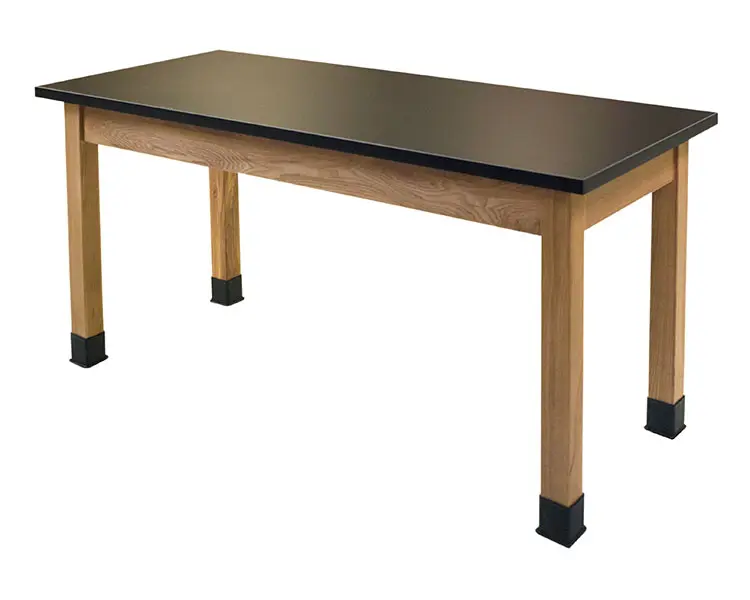 1017255 Slt Durable Science Laboratory Table With Built-In Book Compartments, 30 W x 72 L x 30 H In. High Pressure Laminate Top, Solid Oak