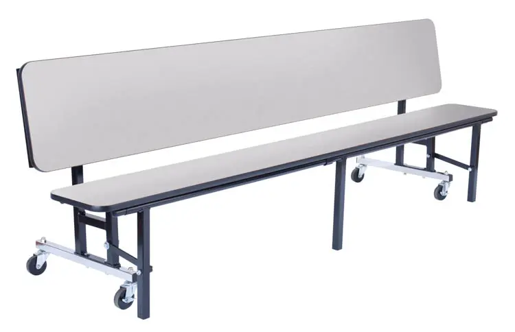 National Public Seating NPS CBG Series High Pressure Laminate 8 Mobile Convertible Bench, Grey Nebula (CBG96MDPEPCGYGY) | Quill