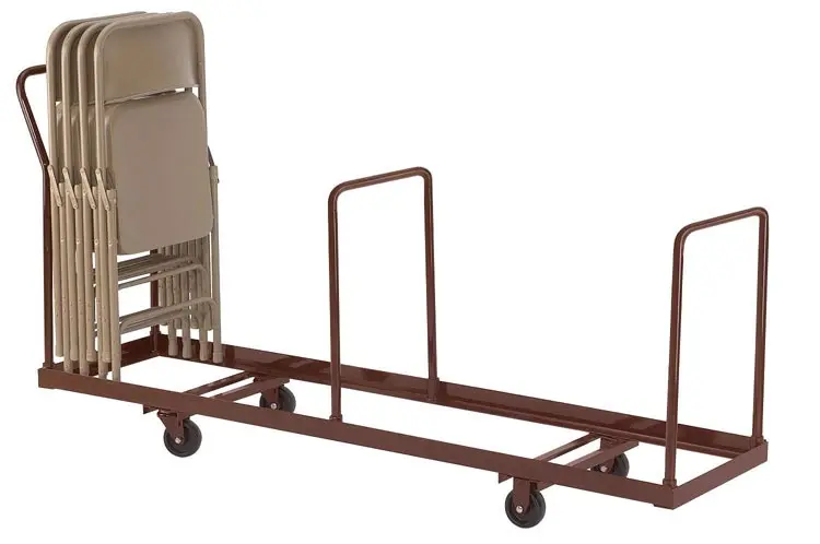 National Public Seating NPS #DY-35 Folding Chair Dolly - Vertical storage - 35 Chair Capacity, Brown | Quill