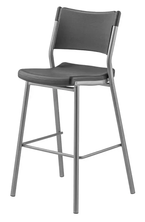 Blow-Molded Bar Height Stool with Steel Frame by National Public Seating