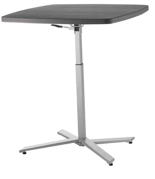 National Public Seating NPS Cafe Time Adjustable-Height Table, Charcoal Slate/Silver (CTT3042), Plastic | Quill