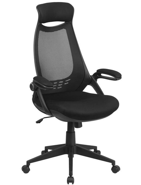 High-Back Mesh Executive Swivel Chair with Flip-Up Arms by Innovations Office Furniture