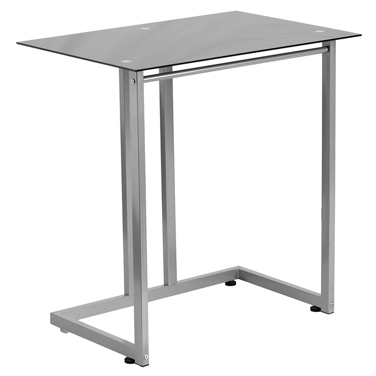 Black Tempered Glass Computer Desk by Innovations Office Furniture