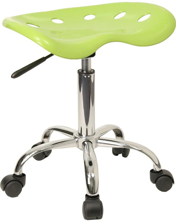 Vibrant Apple Green Tractor Seat And Chrome Stool by Innovations Office Furniture