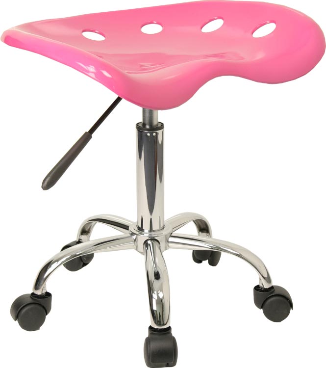 Vibrant Pink Tractor Seat And Chrome Stool by Innovations Office Furniture