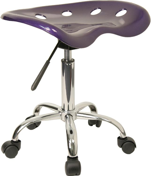 Vibrant Violet Tractor Seat And Chrome Stool by Innovations Office Furniture