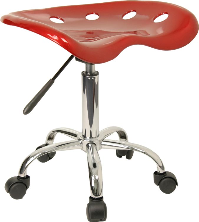 Vibrant Wine Red Tractor Seat And Chrome Stool by Innovations Office Furniture