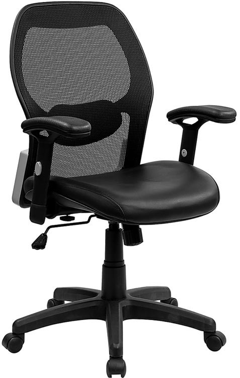 Super Mesh Chair with Leather Seat by Innovations Office Furniture