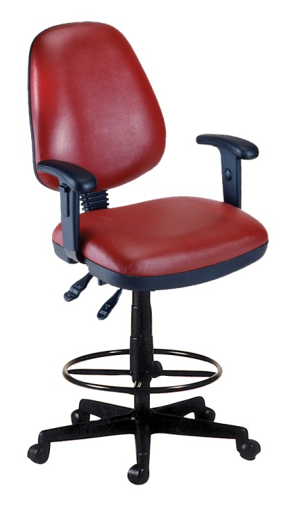 Vinyl Posture Task Stool with Arms by OFM